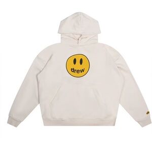 DREW Cream Hoodie with Yellow Logo